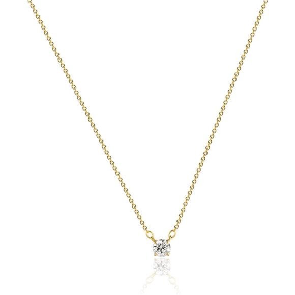 Dainty CZ Diamond Necklace Gold Plated - Picture 4 of 6